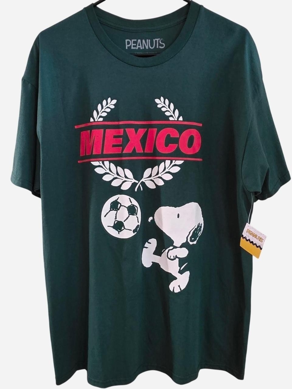 Peanuts Dark Green Mexico Snoopy Soccer Tee
